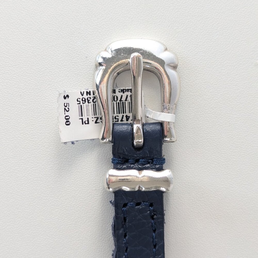 Brighton Navy Roped Heart Braid Bandit Leather Bracelet Adjustable Buckle NWT - Picture 3 of 8